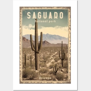 Saguaro vintage national park Posters and Art